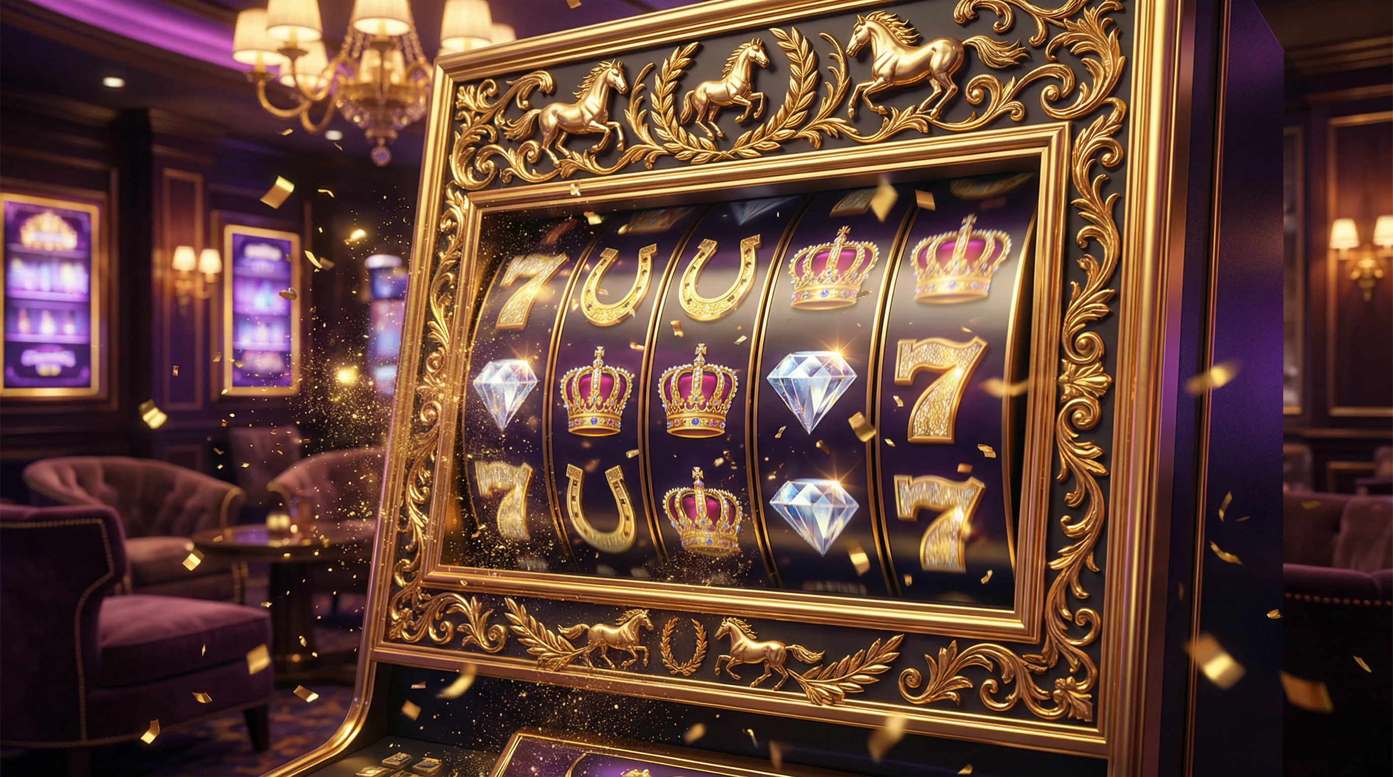 Caça-níqueis premium com tema de cavalo dourado no leaobet